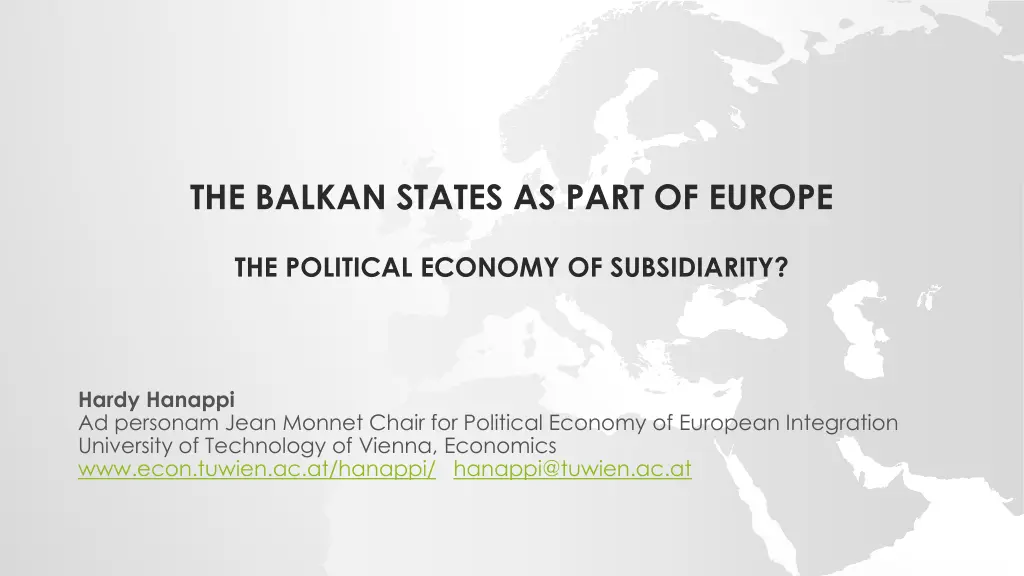 the balkan states as part of europe n.w
