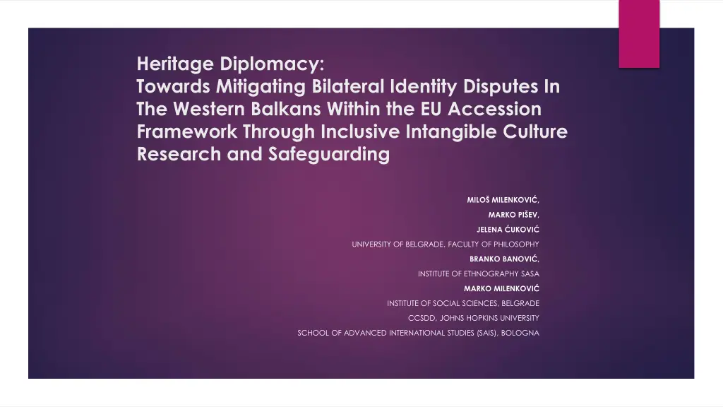 heritage diplomacy towards mitigating bilateral n.w