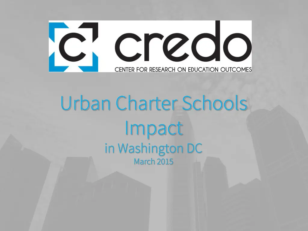 urban charter schools impact in washington n.w