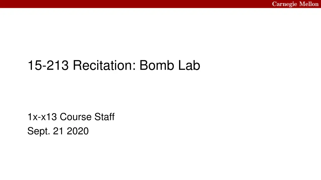 15 213 recitation bomb lab n.w