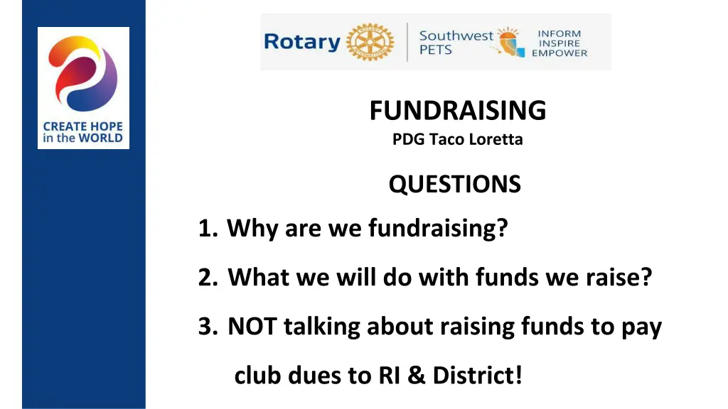 fundraising pdg taco loretta n.w