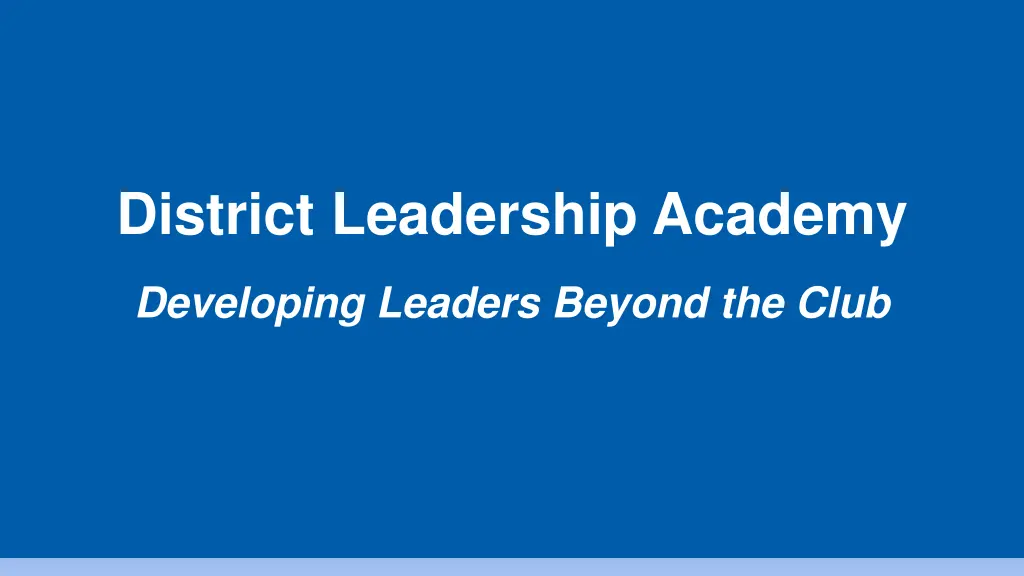 district leadership academy n.w