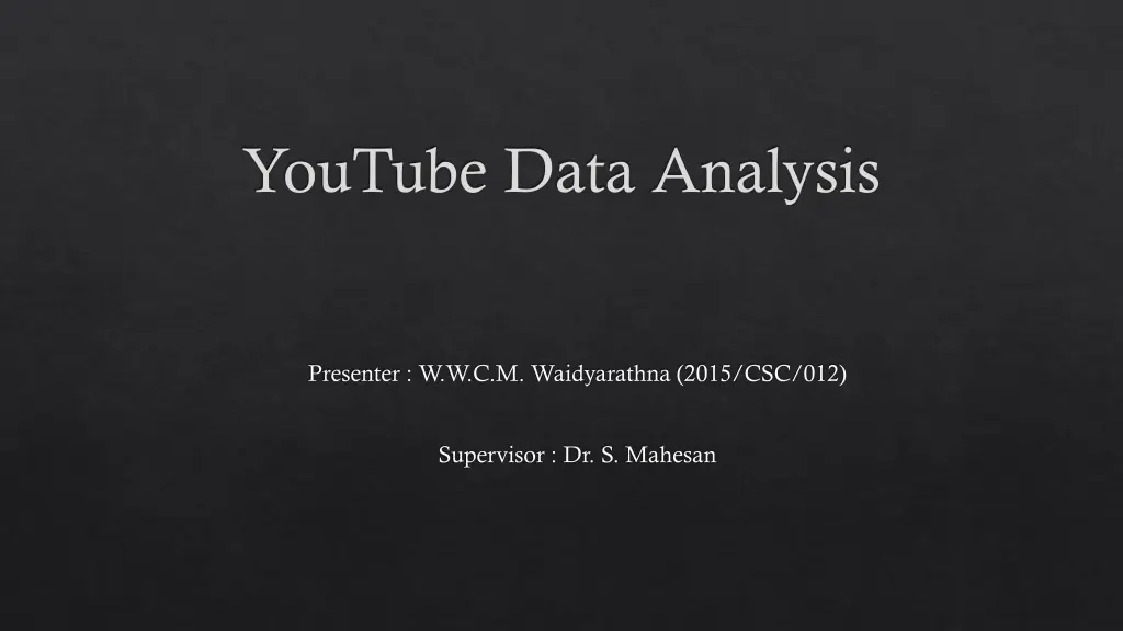 youtube data analysis n.w