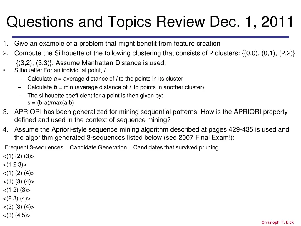 questions and topics review dec 1 2011 n.w
