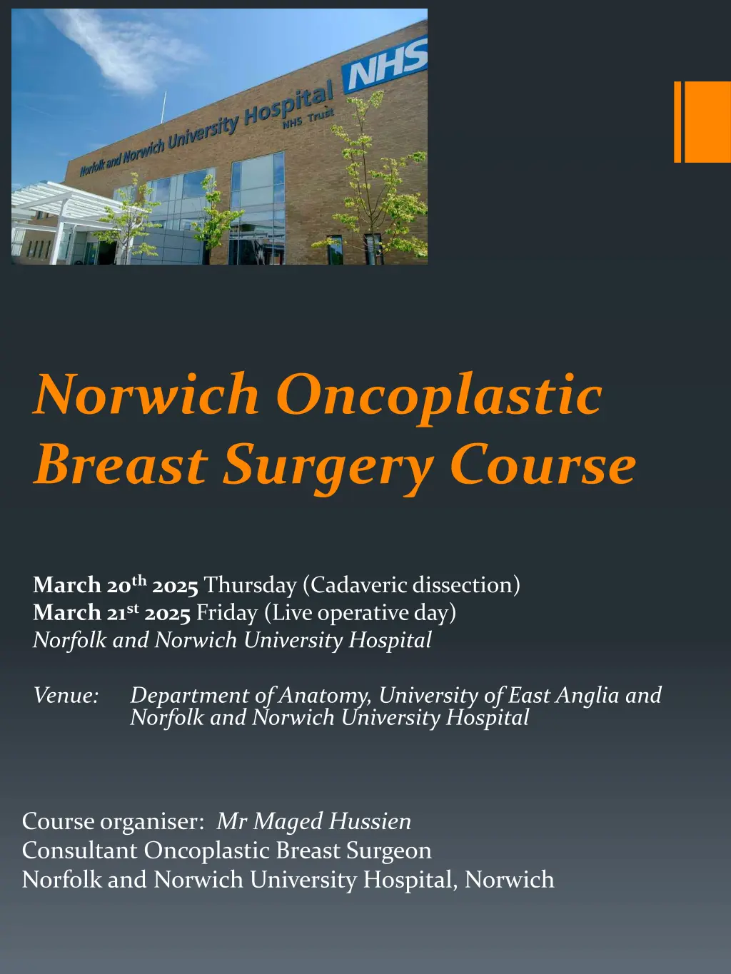 norwich oncoplastic breast surgery course n.w