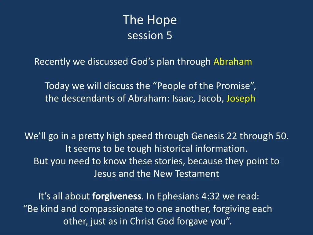today we will discuss the people of the promise n.w