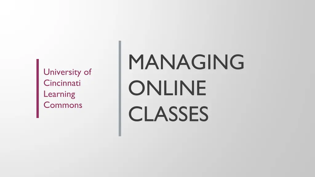 managing online classes n.w