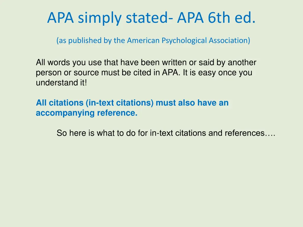 apa simply stated apa 6th ed n.w