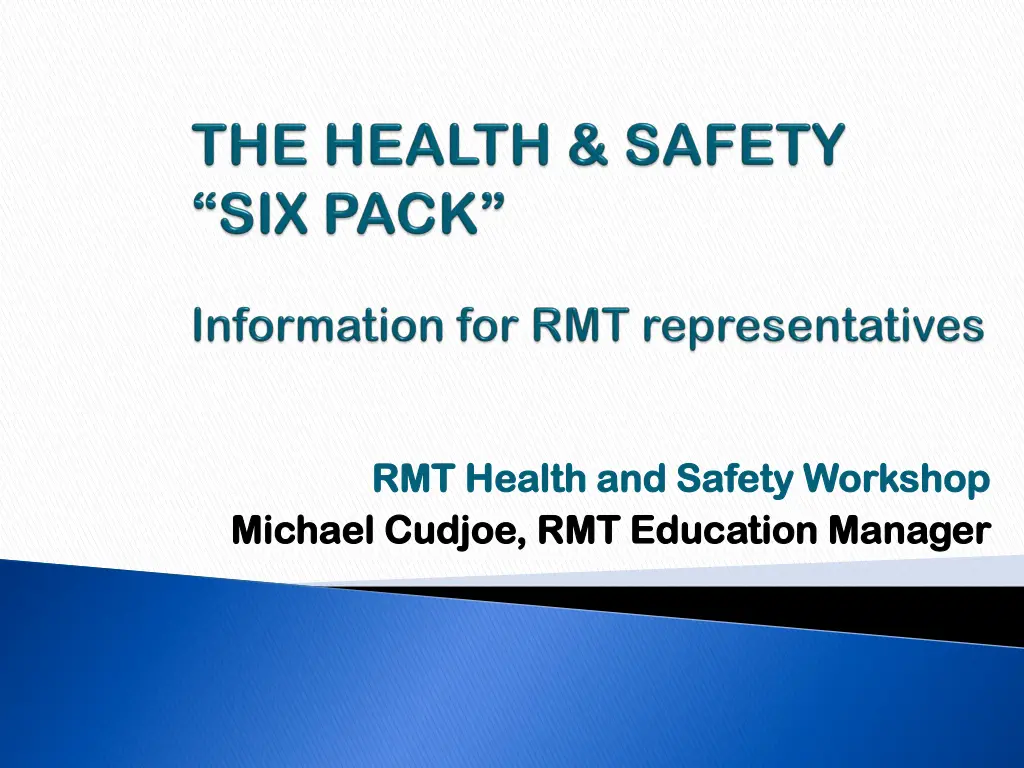 rmt health and safety workshop rmt health n.w