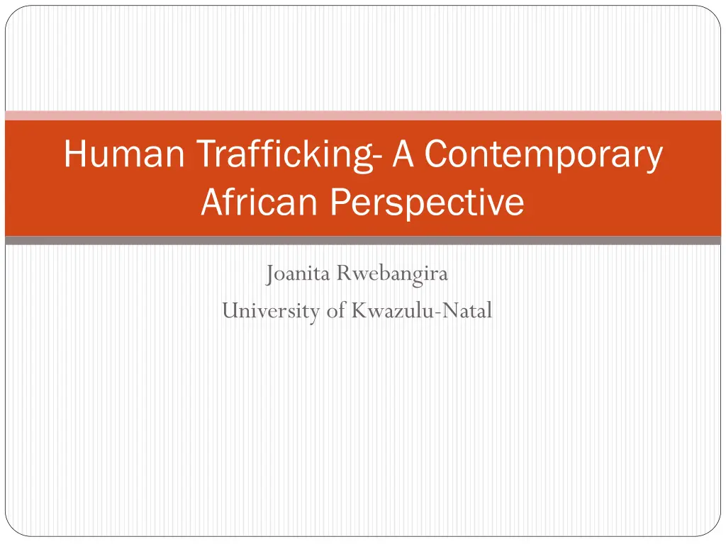 human trafficking a contemporary african n.w
