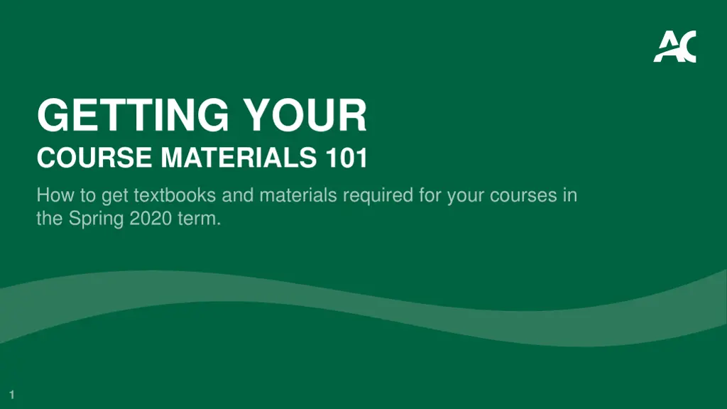 getting your course materials n.w