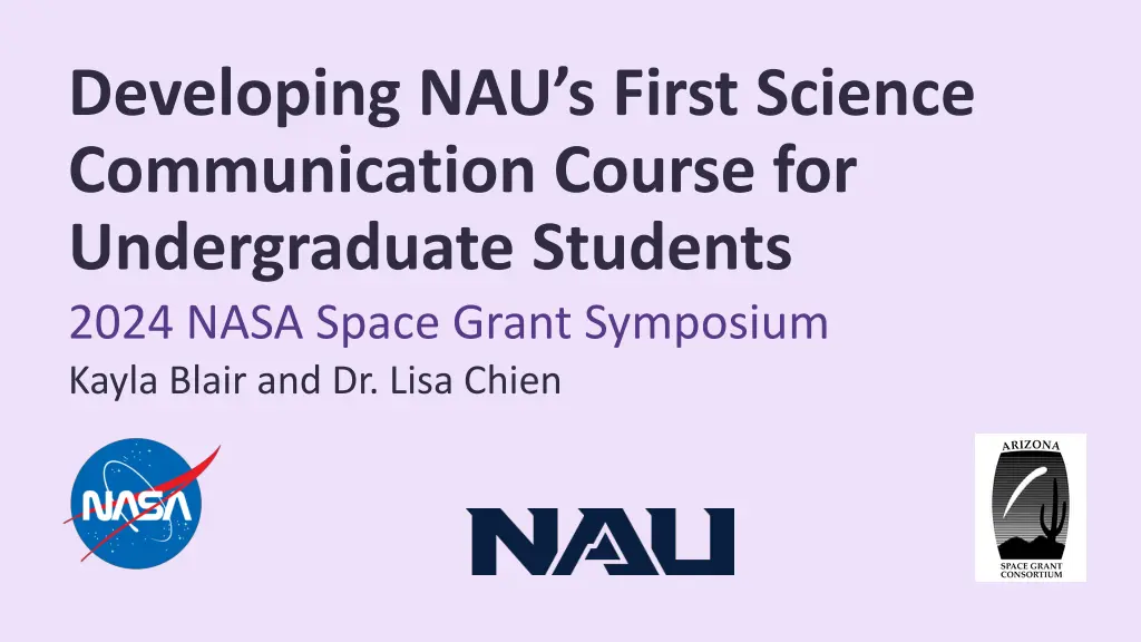 developing nau s first science communication n.w