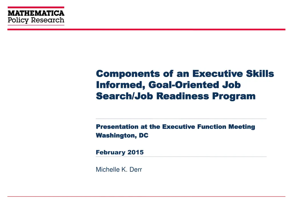 components of an executive skills components n.w