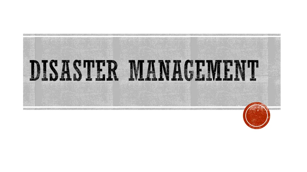 disaster management n.w