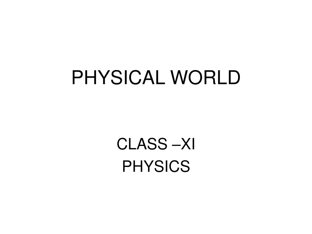 physical world n.w