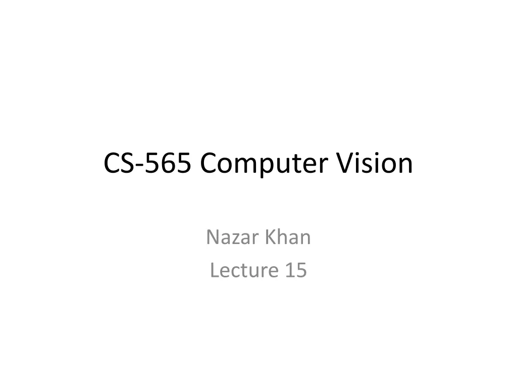 cs 565 computer vision n.w