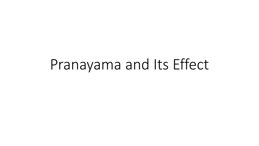 pranayama and its effect n.w