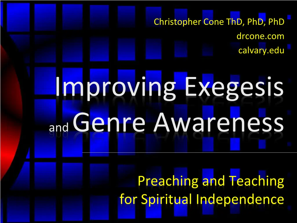 christopher cone thd phd phd n.w