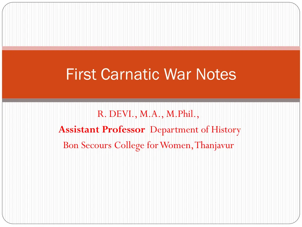 first carnatic war notes n.w
