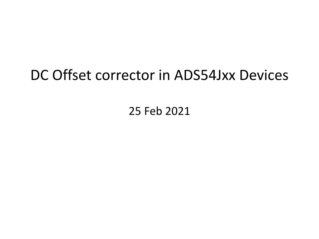dc offset corrector in ads54jxx devices n.w