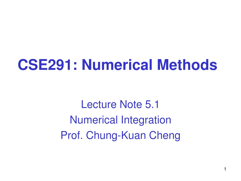 cse291 numerical methods n.w