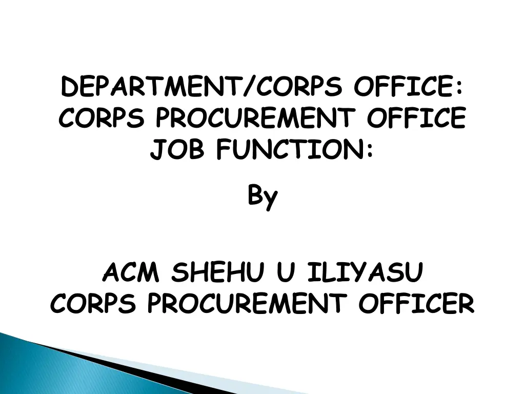 department corps office corps procurement office n.w