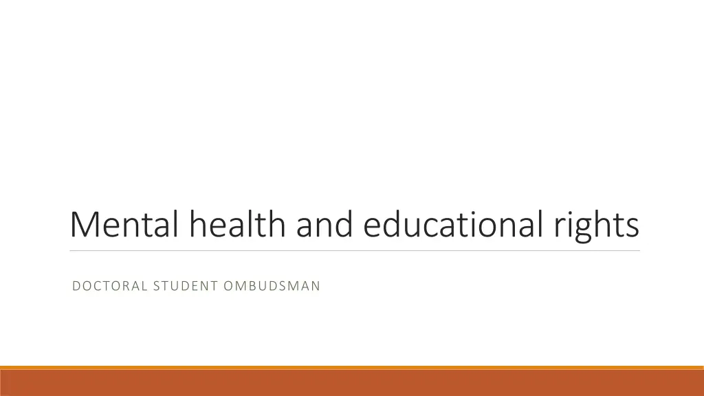 mental health and educational rights n.w