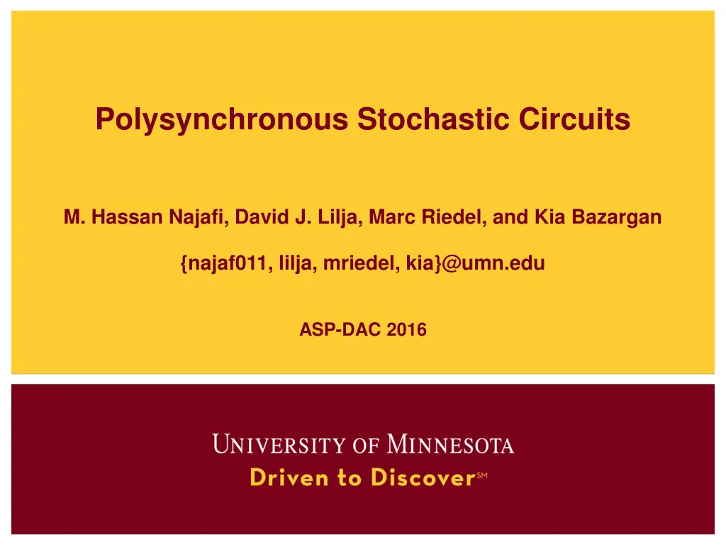 polysynchronous stochastic circuits n.w