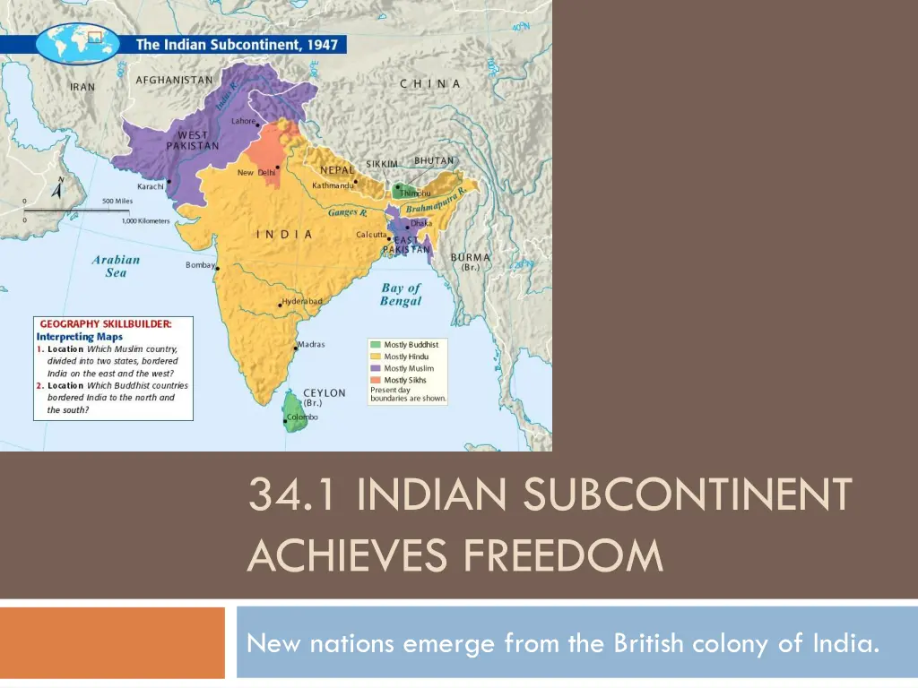 34 1 indian subcontinent achieves freedom n.w