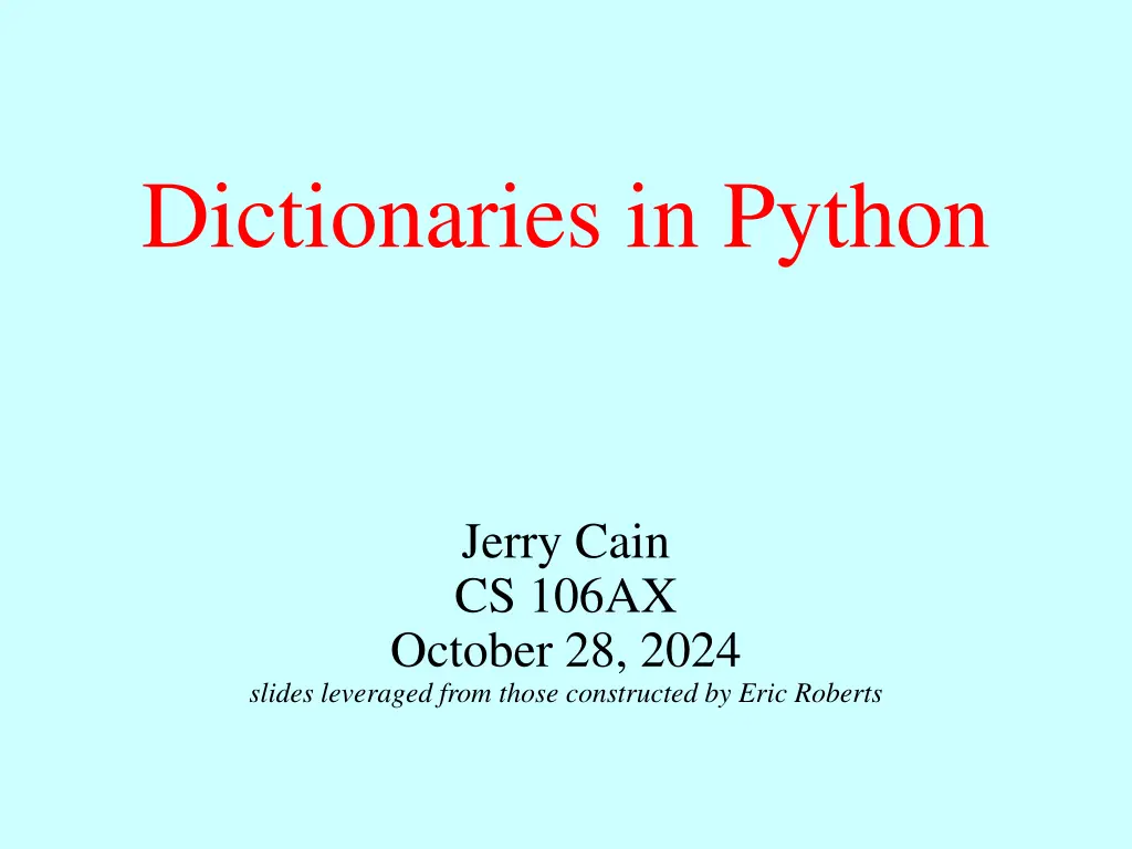 dictionaries in python n.w