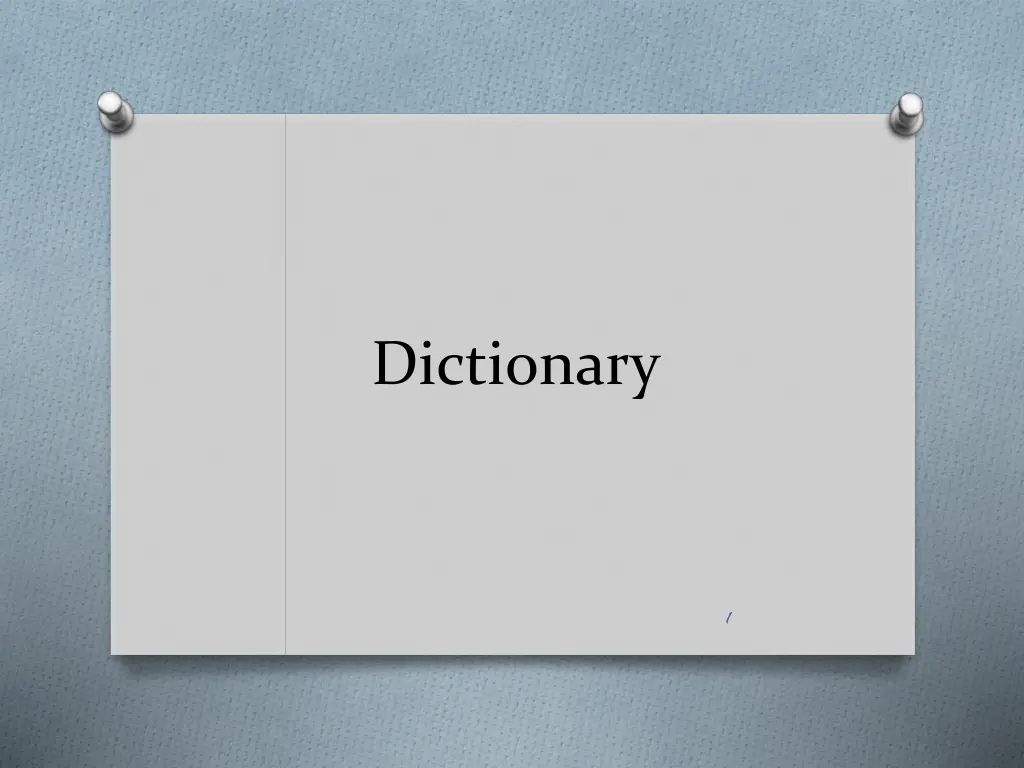 dictionary n.w