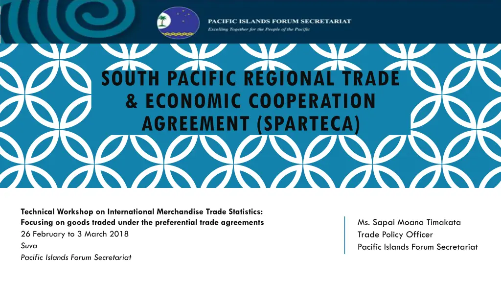 south pacific regional trade economic cooperation n.w