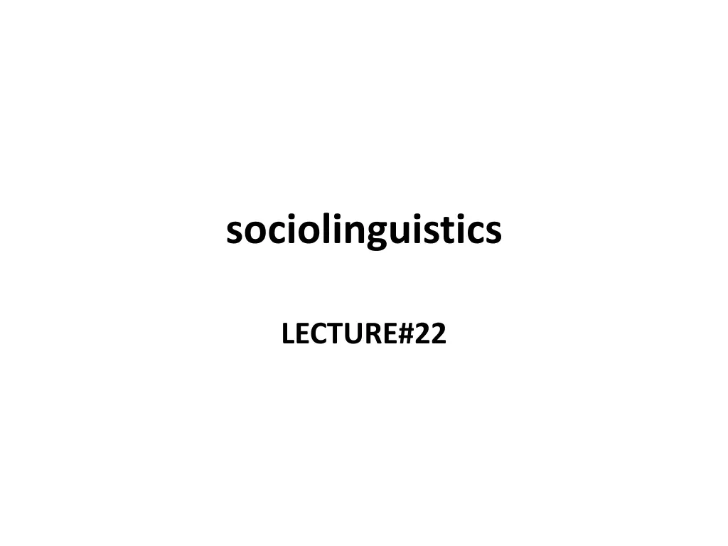 sociolinguistics n.w