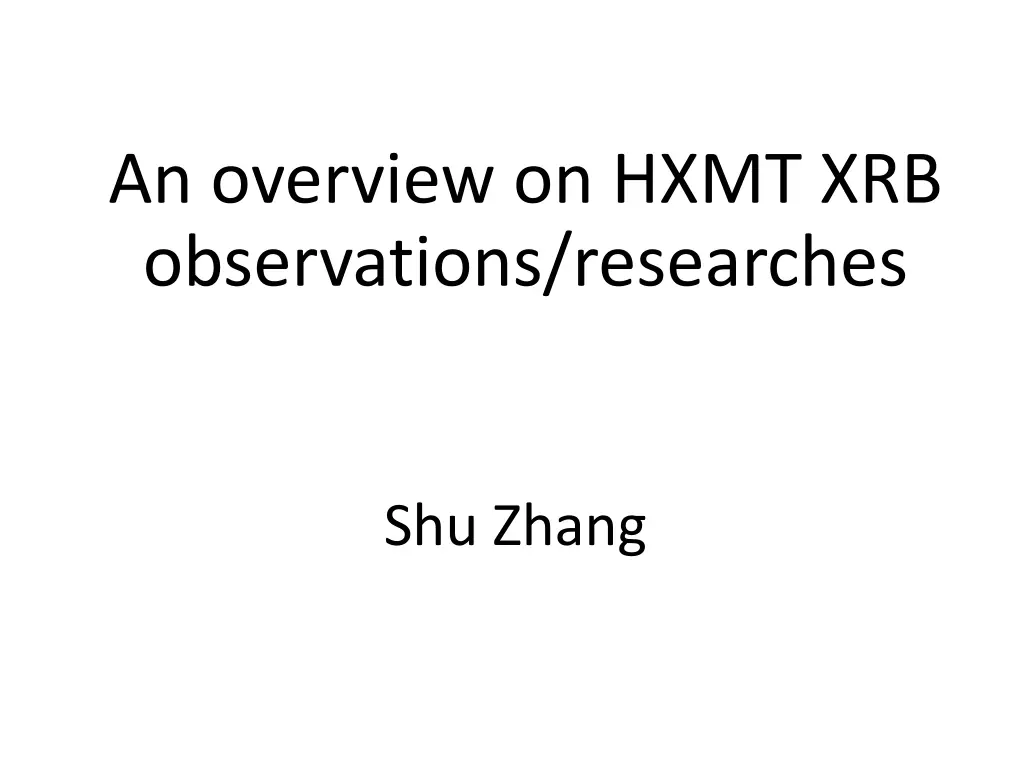 an overview on hxmt xrb observations researches n.w