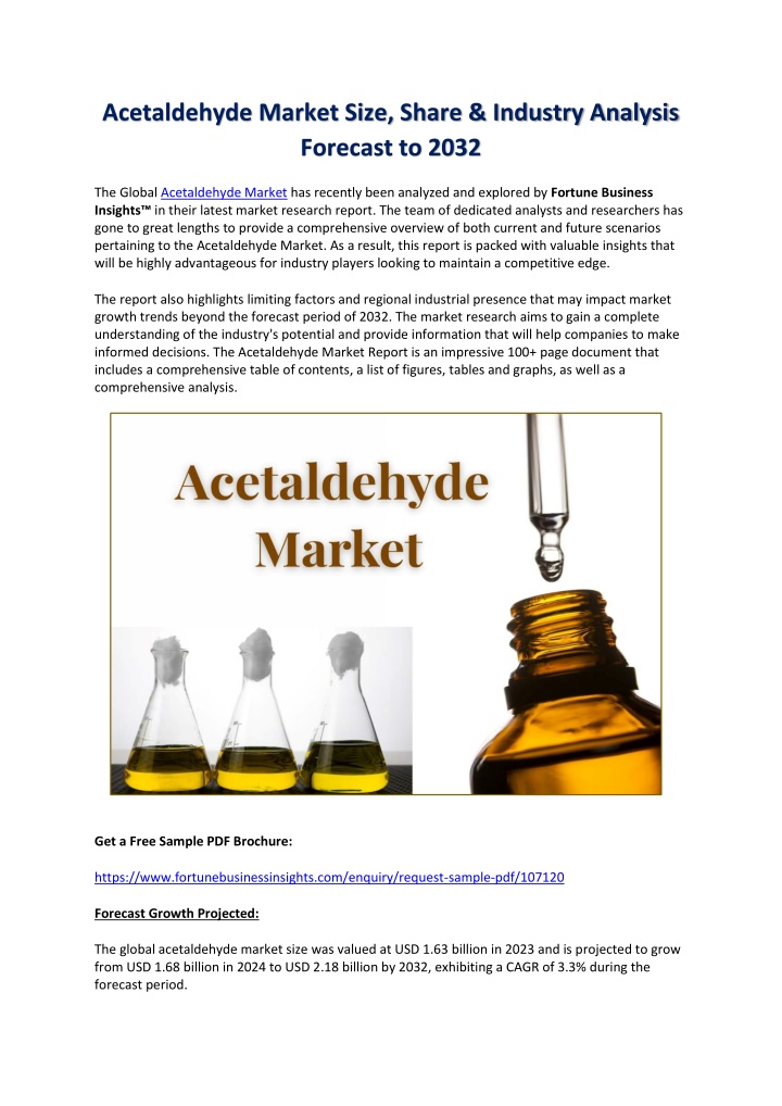acetaldehyde market size share industry analysis n.w