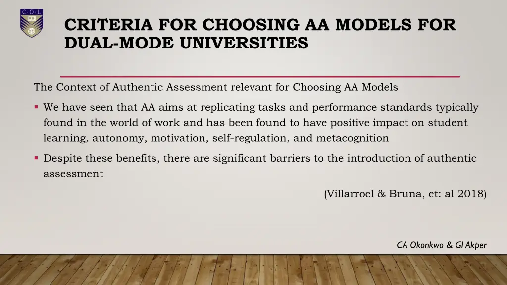 criteria for choosing aa models for dual mode n.w