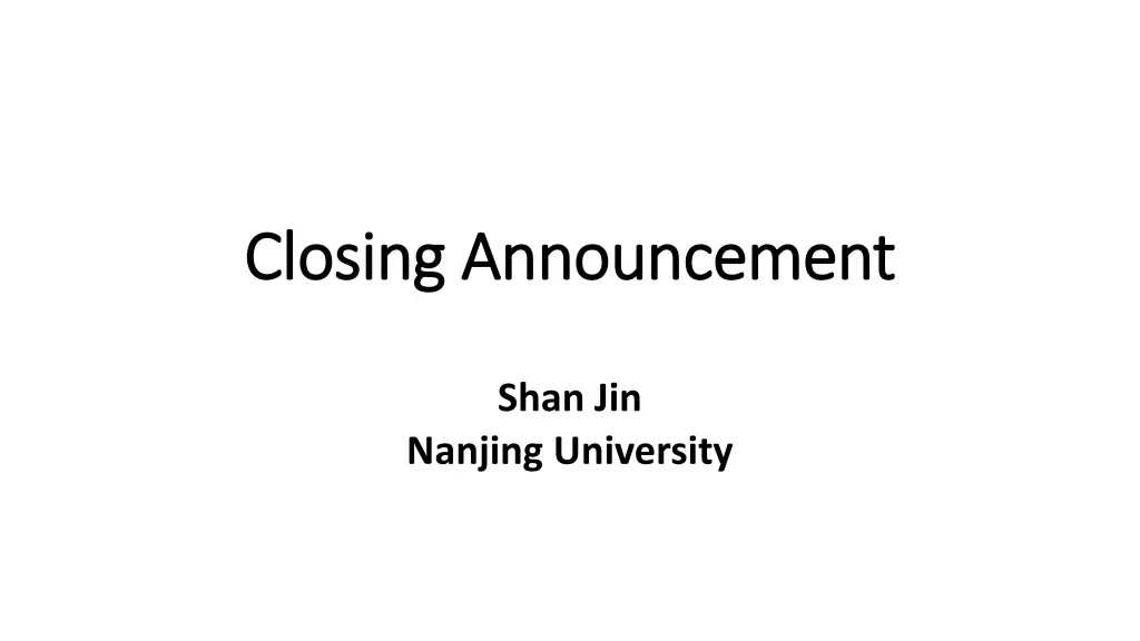 closing announcement closing announcement n.w
