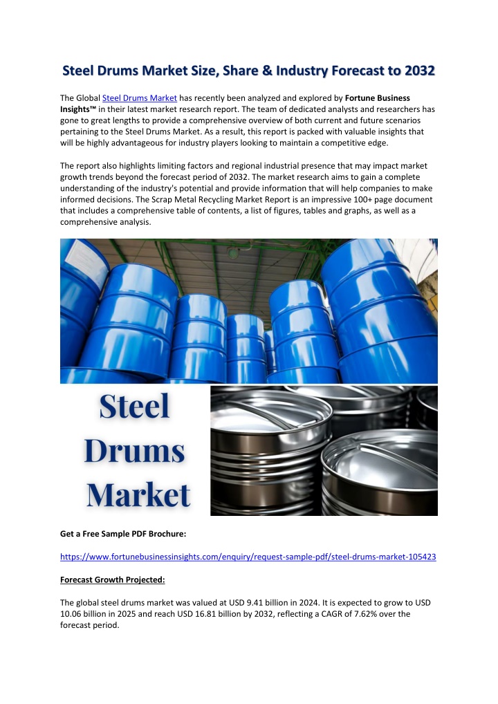 steel drums market size share industry forecast n.w
