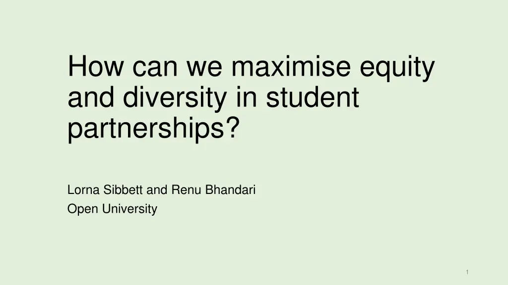 how can we maximise equity and diversity n.w