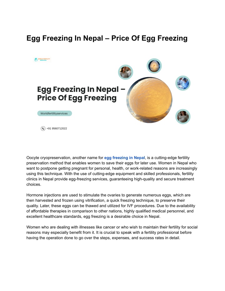 egg freezing in nepal price of egg freezing n.w