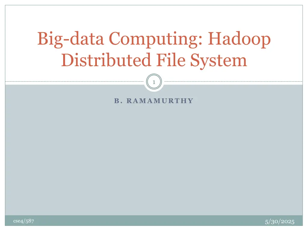big data computing hadoop distributed file system n.w