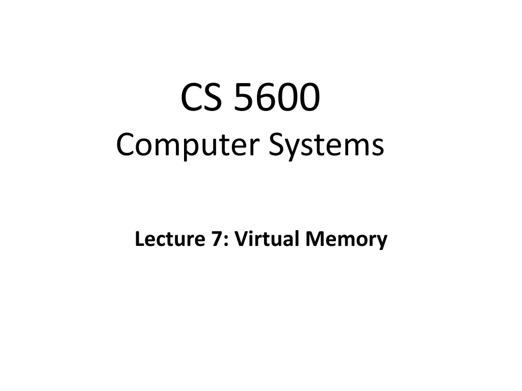 cs 5600 computer systems n.w
