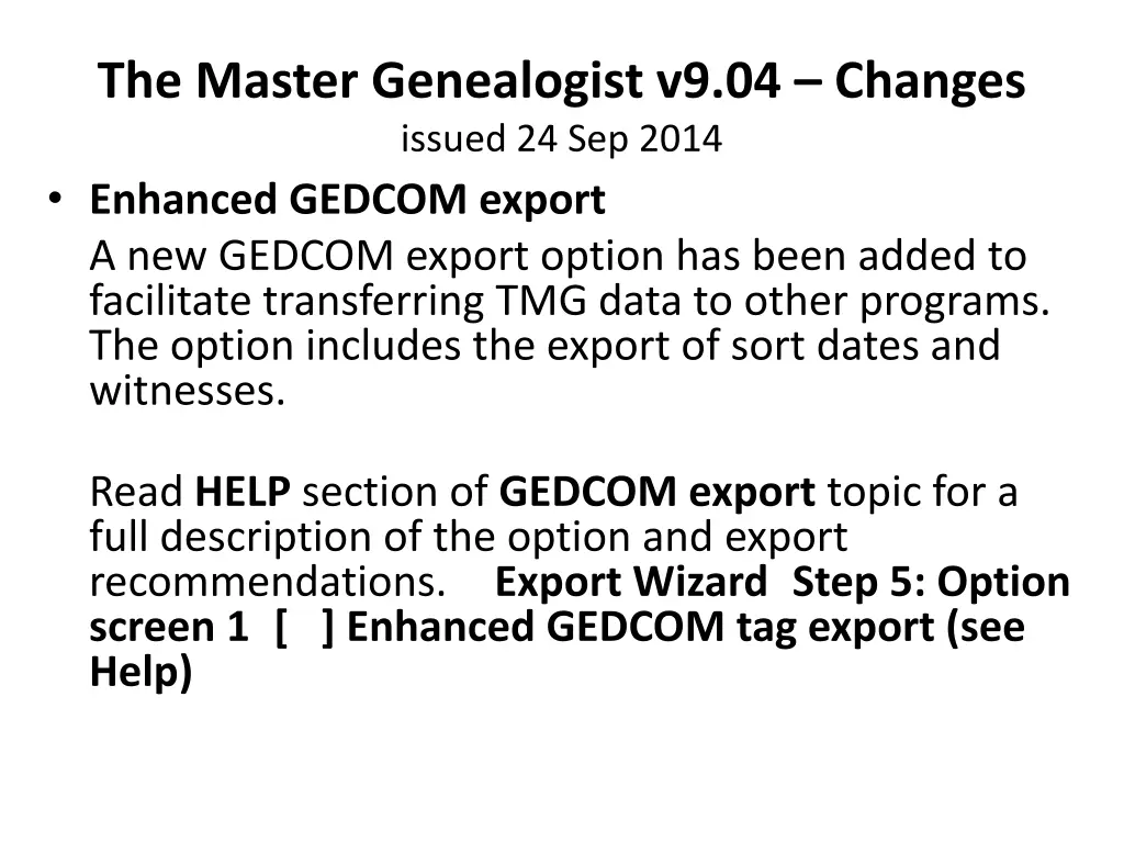 the master genealogist v9 04 changes issued n.w