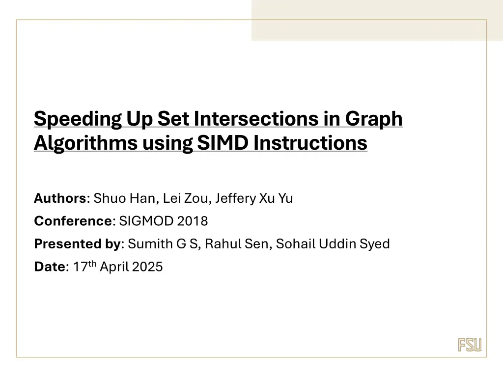 speeding up set intersections in graph algorithms n.w