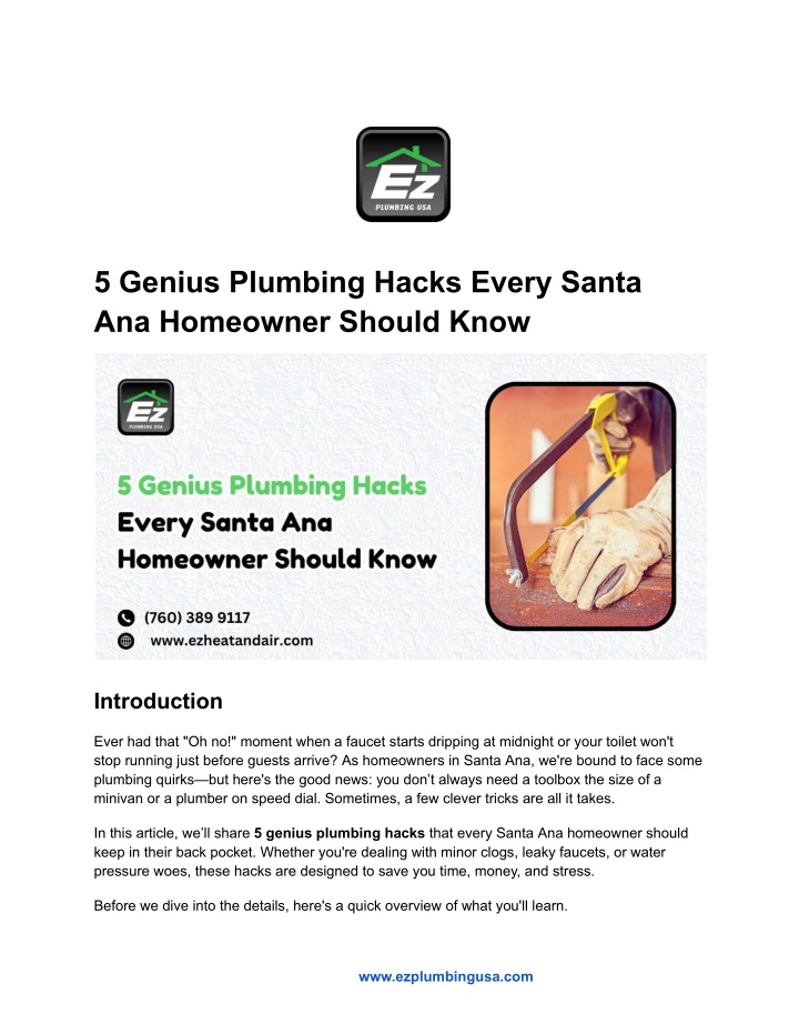 5 genius plumbing hacks every santa ana homeowner n.w