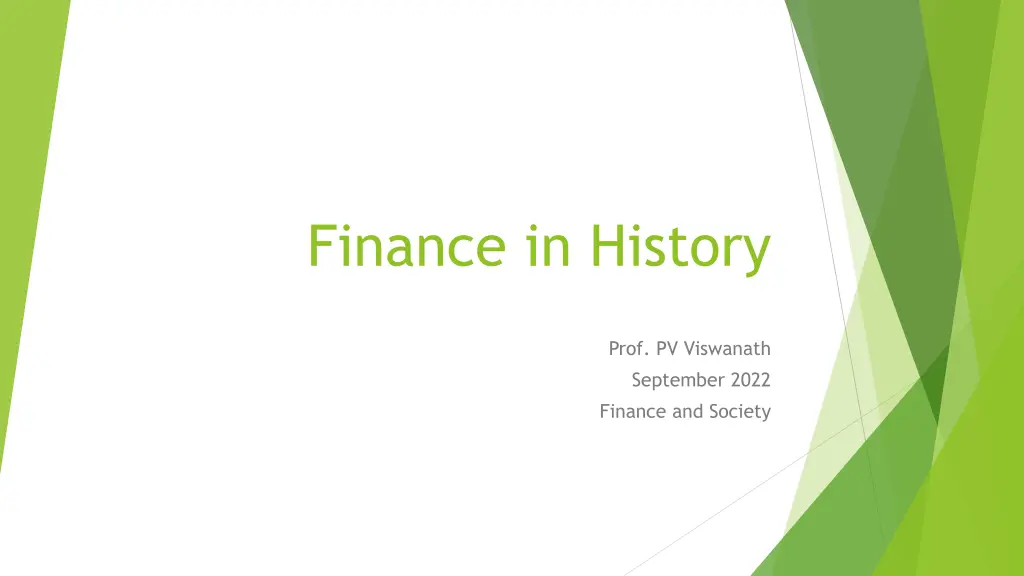 finance in history n.w