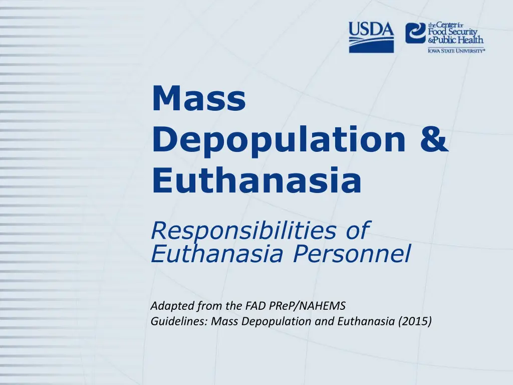 mass depopulation euthanasia n.w