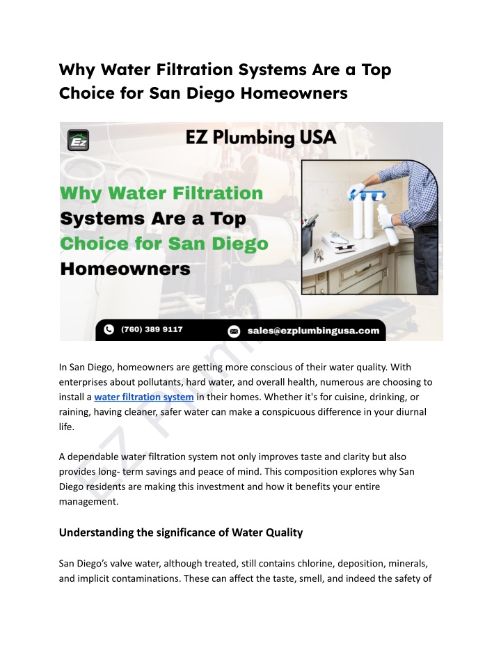why water filtration systems are a top choice n.w