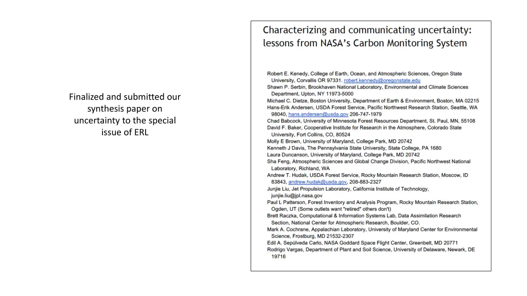 finalized and submitted our synthesis paper n.w