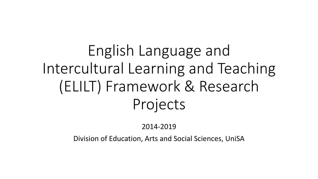 english language and intercultural learning n.w